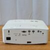 Back of a white Optoma 4K projector rental with HDMI, HDR, S/PDIF, and audio output ports visible