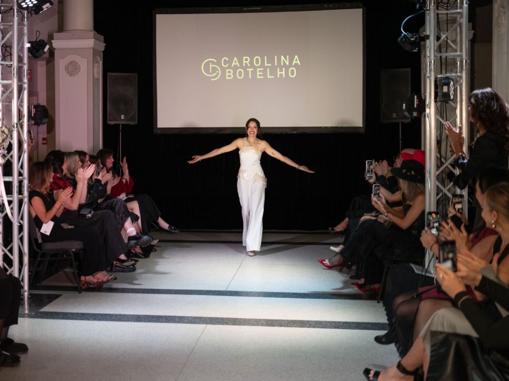 Woman standing on a ramp in a fashion show