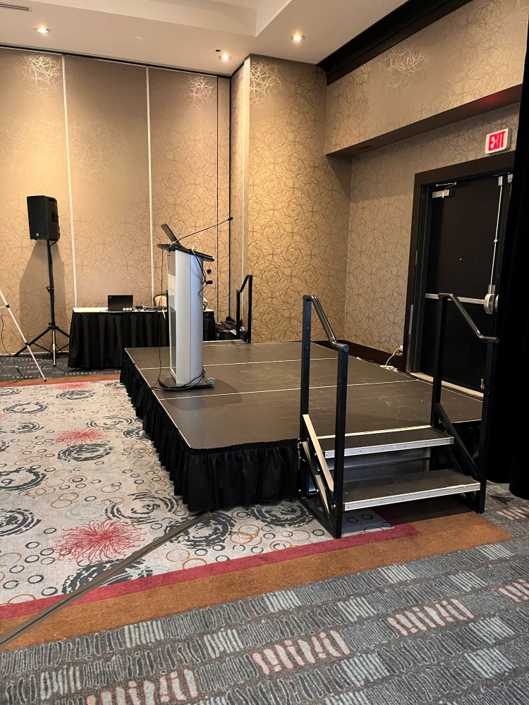 Black stage in an event