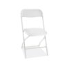 Rent White folding chairs Durable white plastic folding chair with steel frame for event, wedding, and corporate meeting rentals in Vancouver