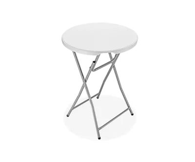 Compact high-top cocktail table on a plain background