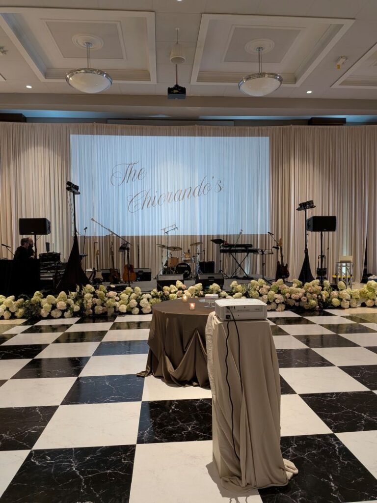 italian-cultural-centre-wedding-reception-projector-setup